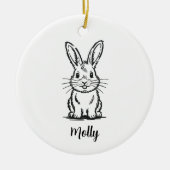 Personalized Bunny Christmas Keramik Ornament (Vorne)