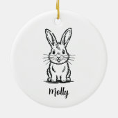 Personalized Bunny Christmas Keramik Ornament (Hinten)