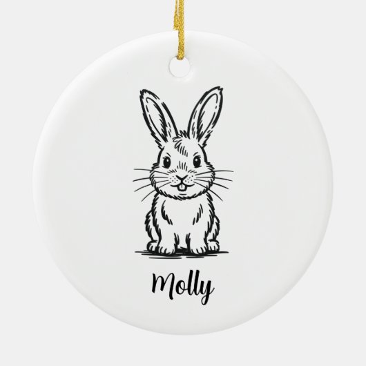Personalized Bunny Christmas Keramik Ornament (Hinten)