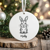 Personalized Bunny Christmas Keramik Ornament