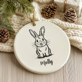 Personalized Bunny Christmas Keramik Ornament