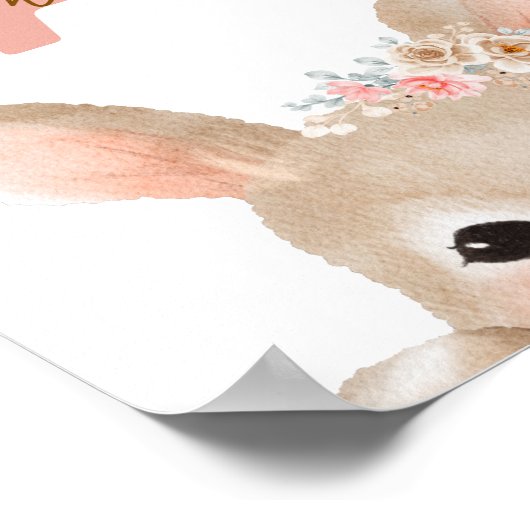 Personalized Bunny Initial Nursery Wall Art Waterc Poster (Ecke)