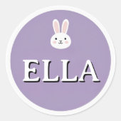 Personalized Bunny Name Sticker – Cute Design  (Vorderseite)
