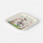 Personalized Bunny Paper Party Plates Pappteller (Gewinkelt)