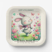 Personalized Bunny Paper Party Plates Pappteller (Vorderseite)