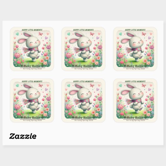 Personalized Bunny Party Stickers (Blatt)