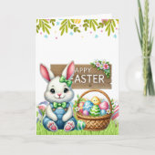 Personalized Bunny-Themed Easter Card  Karte (Vorderseite)