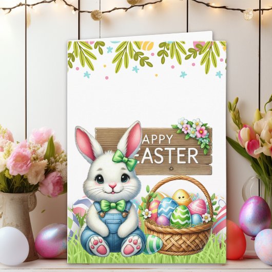 Personalized Bunny-Themed Easter Card  Karte