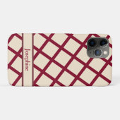 Personalized Burgundy Cream Lattice Elegant Chic Case-Mate iPhone Hülle (Rückseite (Horizontal))