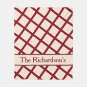 Personalized Burgundy Cream Lattice Elegant Chic Fleecedecke (Vorderseite)