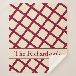Personalized Burgundy Cream Lattice Elegant Chic Sherpadecke