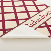 Personalized Burgundy Cream Lattice Elegant Chic Sherpadecke (3/4)