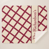 Personalized Burgundy Cream Lattice Elegant Chic Sherpadecke (Vorderseite (Horizontal))