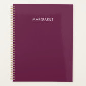 Personalized Burgundy Custom Name Planner Planer (Vorderseite)