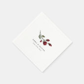 Personalized Burgundy Floral Wedding Napkins Serviette (Ecke)
