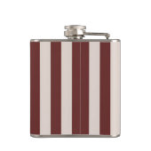 Personalized Burgundy & Ivory Stripe Flachmann (Rückseite)