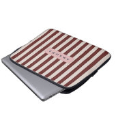 Personalized Burgundy & Ivory Stripe Laptopschutzhülle (Vorne Knopf)