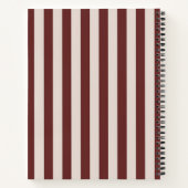 Personalized Burgundy & Ivory Stripe Notizblock (Rückseite)