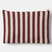 Personalized Burgundy & Ivory Stripe Zubehörtasche (Rückseite)