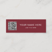 Personalized Burgundy Mini Calling Card Design Telefonnummerkarte (Vorderseite)