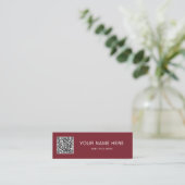 Personalized Burgundy Mini Calling Card Design Telefonnummerkarte (Stehend Vorderseite)