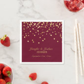 Personalized BURGUNDY Red Gold Confetti Wedding Serviette (Beispiel)