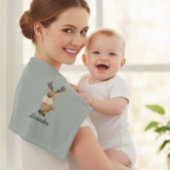 Personalized Burp Cloth with Moose Waschlappen