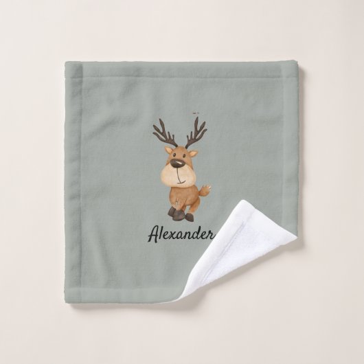 Personalized Burp Cloth with Moose Waschlappen (Waschlappen)