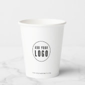 Personalized Business Add Logo Modern Minimalist Pappbecher (Vorderseite)