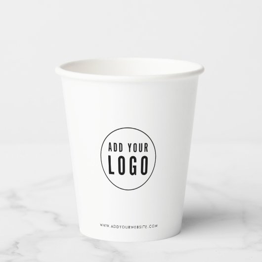 Personalized Business Add Logo Modern Minimalist Pappbecher (Vorderseite)