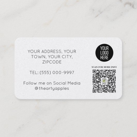 Personalized Business Cards with Logo & Social Visitenkarte (Rückseite)
