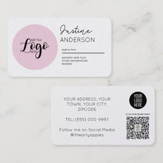 Personalized Business Cards with Logo & Social Visitenkarte (Vorne/Hinten)