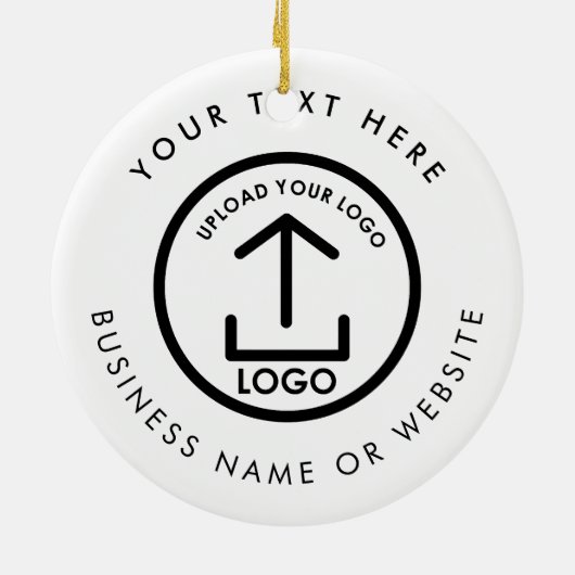 Personalized Business Custom Logo Text Christmas Keramik Ornament (Hinten)