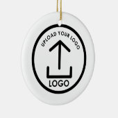 Personalized Business Custom Round Logo Christmas Keramik Ornament (Rechts)