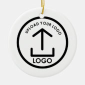 Personalized Business Custom Round Logo Christmas Keramik Ornament (Vorne)