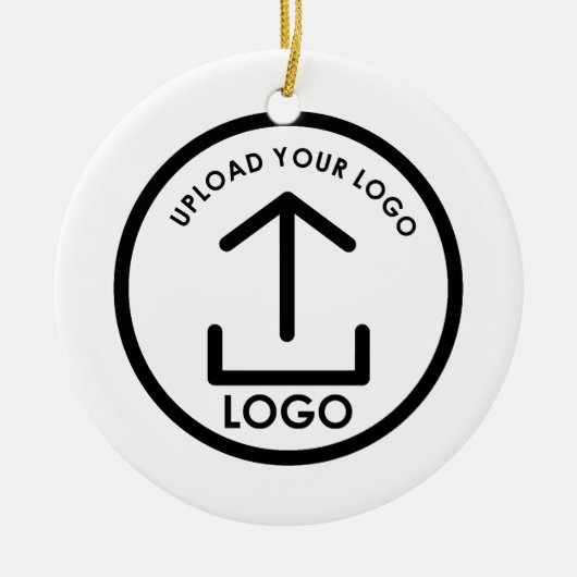 Personalized Business Custom Round Logo Christmas Keramik Ornament (Vorne)