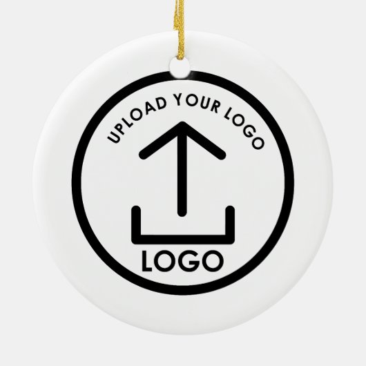 Personalized Business Custom Round Logo Christmas Keramik Ornament (Hinten)