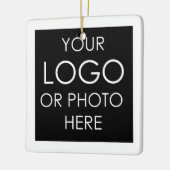 Personalized Business Custom Square Logo Christmas Keramikornament (Links)