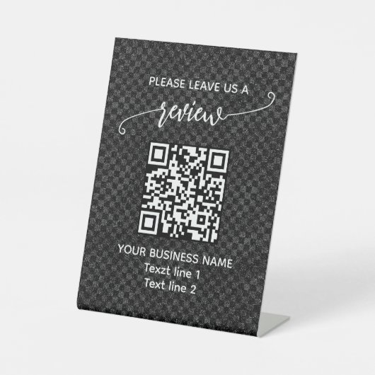 Personalized Business Leave a Review, QR Code Sign Sockelschild (Vorderseite)