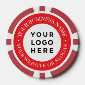 Personalized Business Logo and Text Elegant Red Pokerchips (Vorderseite)