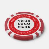 Personalized Business Logo and Text Elegant Red Pokerchips (Einzeln)