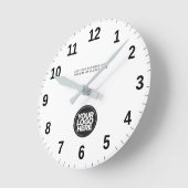 Personalized Business Logo and Text Runde Wanduhr (Winkel)
