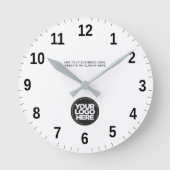 Personalized Business Logo and Text Runde Wanduhr (Vorderseite)