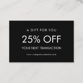 Personalized Business Logo Simple Discount Card Visitenkarte (Rückseite)