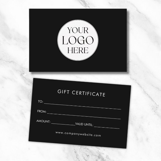 Personalized Business Logo Simple Gift Certificate Visitenkarte