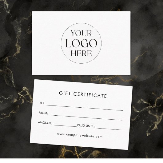 Personalized Business Logo Simple Gift Certificate Visitenkarte