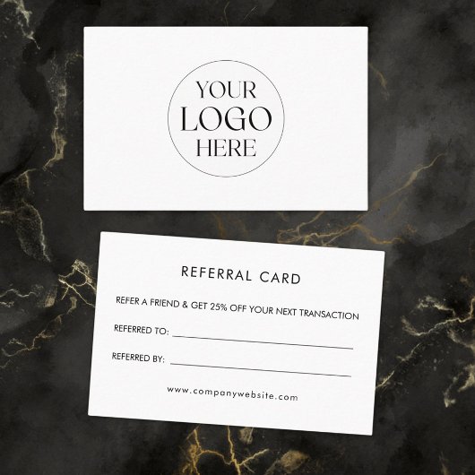 Personalized Business Logo Simple Referral Card Visitenkarte