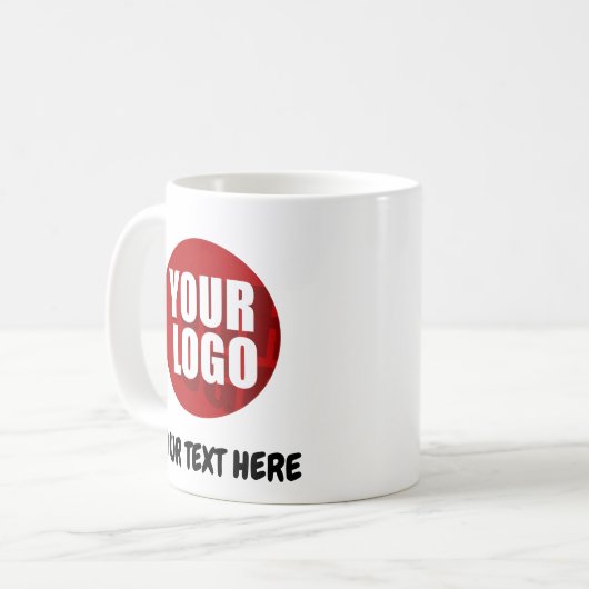Personalized Business Logo Text Company Mug Kaffeetasse (Vorderseite Links)