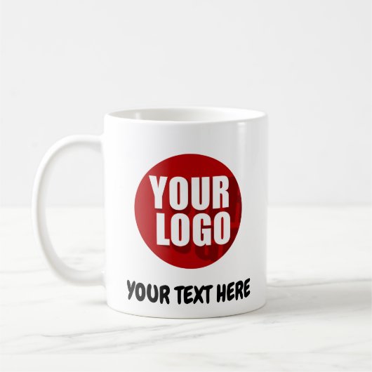 Personalized Business Logo Text Company Mug Kaffeetasse (Links)