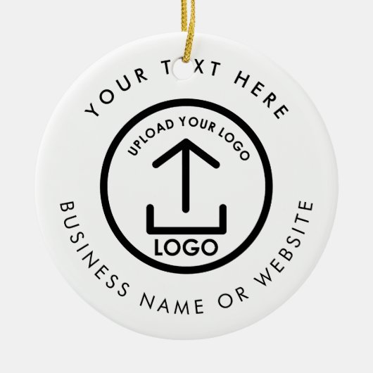 Personalized Business Logo Text QR Code Christmas Keramik Ornament (Vorne)